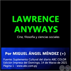 LAWRENCE ANYWAYS - Por MIGUEL NGEL MNDEZ (+) - Domingo, 14 de Marzo de 2021